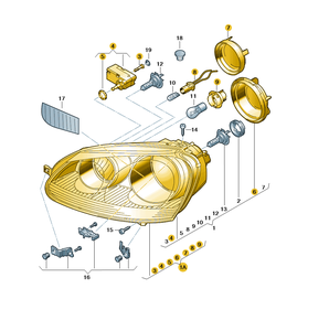 Sistema di Illuminazione Originale Faro Anteriore Nero per <span class=keywords><strong>GOLF5</strong></span> 2005 2006 2007 2008 2009 1K6941029T 1K6941030T - Product Image 6