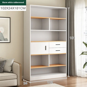 Gabinete de celosía contra la pared de alta calidad, estantería para el hogar, sala de estar simple, estante de almacenamiento de libros de madera para niños con cajón - Product Image 5