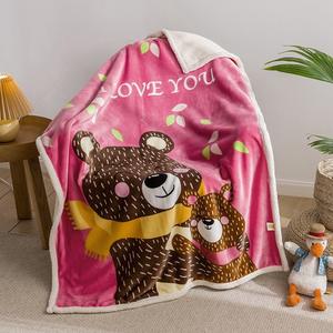 Manta de bebé con estampado de lana de cordero al por mayor transfronteriza, siesta de franela gruesa doble para aire acondicionado, manta para niños - Product Image 3