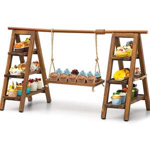 מתלה לאחסון שולחן מעץ מלא אגוז מעמד תצוגת כוס תה פשוט עבור ערכת תה סינית חדשה מחזיקי אחסון ומדפים ביתיים - Product Image 1