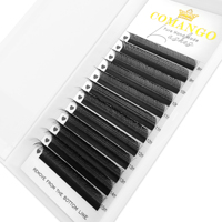 Extensions de cils CoMango 3DW à trois pointes, courbure C/D/M, noir intense, super douces, faux cils