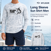 Chemise de protection solaire à manches longues UPF 50 avec logo personnalisé, chemise de pêche pour hommes, vêtements de plein air