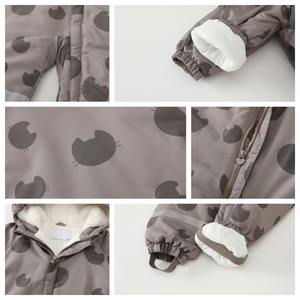 Mameluco y overol de invierno para bebés recién nacidos, mono con estampado de oso para niñas y niños, ropa de primavera e invierno OEM - Product Image 5