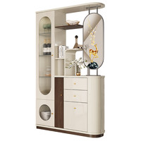 Console d'entrée de salon double face en bois de luxe léger, meuble à vin, écran de séparation de couloir, séparateur de canapé, meuble à chaussures