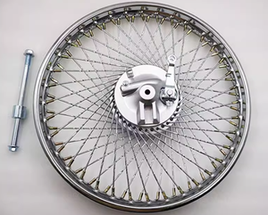 超高品質 17インチ 合金鋼製オートバイホイール 前後ワイド改造スチールリム 新品 - Product Image 4