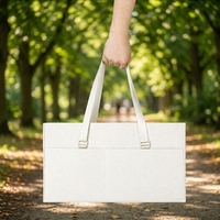 Sac fourre-tout pour ordinateur portable en feutre gris foncé, vente en gros d'usine, avec sangle en nylon réglable, plusieurs poches frontales, grand format, pour documents de bureau, imperméable, ouvert