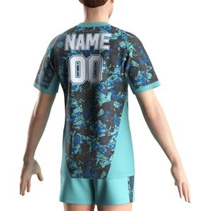 Camiseta de Rugby Sublimada OEM con Cuello Redondo, Diseño Personalizado, Camisetas Deportivas Personalizadas para Hombre y Mujer, Conjunto de Camiseta y Pantalones Cortos Extra Grandes - Product Image 6