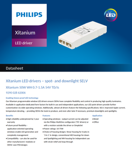 Mejor Precio PHILIPS XITANIUM 50W WH 0.7-1.5A 54V TD/IS 700‑1500mA 24‑54V SELV Controlador LED de Corriente Constante Aislado AC198 - Product Image 2