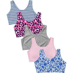 FOXA Women's Cotton Spandex Workout <b>Bra</b> 4 Way <b>Stretch</b> Pullover Sport Comfort <b>Bra</b> Multi Pack - Product Image 1