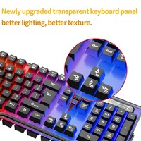 Clavier et souris de jeu bon marché, fin, avec rétroéclairage RGB, 104 touches, USB 2.0, filaire, membrane métallique, plug-and-play