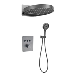 Mezclador de Agua Fría y Caliente Xinxi, Empotrado en Pared, de Cobre Cromado, con Botón de Presión y Pantalla Digital, Ducha de Lujo Ligera FL-6056, Diseño Minimalista - Product Image 4