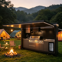 Cuisine extérieure modulaire de luxe sur mesure 2026 avec évier et barbecue en acier inoxydable 304