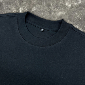 T-shirts courts amples en coton épais à col rond noirs pour hommes – Qualité supérieure – Idéaux pour l'été et le streetwear - Product Image 3