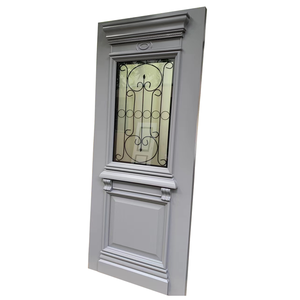 Puerta <span class=keywords><strong>de</strong></span> Hierro Forjado con Vidrio para Entrada <span class=keywords><strong>de</strong></span> Apartamento o Villa Clásica Europea <span class=keywords><strong>de</strong></span> Alta Gama, Pintada <span class=keywords><strong>de</strong></span> <span class=keywords><strong>Blanco</strong></span> - Product Image 4