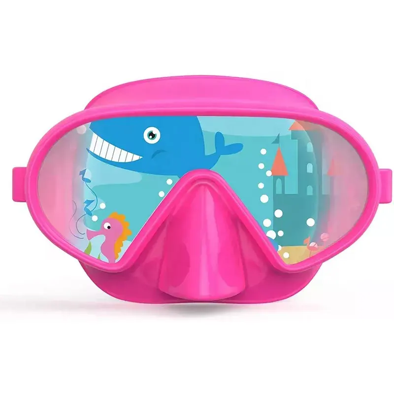 Mascherina personalizzata per bambini Snorkel vendita calda comode maschere da sub per ragazze rosa Anti nebbia