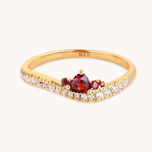Coeur <span class=keywords><strong>grenat</strong></span> <span class=keywords><strong>bague</strong></span> pavé diamant bagues <span class=keywords><strong>Vermeil</strong></span> or bijoux 925 argent <span class=keywords><strong>bague</strong></span> conceptions femmes 14k or bijoux en gros - Product Image 1