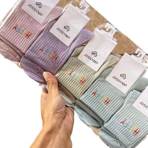 <span class=keywords><strong>ถุงเท้า</strong></span>ลำลองกีฬาสไตล์วิทยาลัยเอวสูงสำหรับผู้หญิงชุดวิ่งใหม่สำหรับฤดูใบไม้ร่วงฤดูหนาวผ้าฝ้ายผสมตัวอักษร - Product Image 5