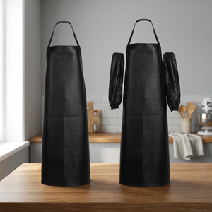 Tablier sans manches en PU, résistant à l'eau, style simple pour la cuisine quotidienne, sans poches - Product Image 5