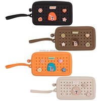 Pochette de téléphone portable en silicone, sac de rangement cosmétique à fermeture éclair pour appareils électroniques numériques, sac à main pour téléphone