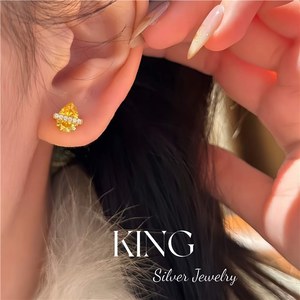 Pendientes de Plata S925 con Baño de Oro y Engaste de Bisel, Diseño de Gota de Agua, para Uso Diario - Product Image 4