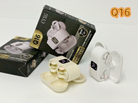 Écouteurs sans fil semi intra-auriculaires et à clipser pour couple avec affichage de la batterie et design texturé en cuir