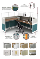 Mobilier de bureau moderne Table de travail Bureau de direction avec armoire Bureau d'ordinateur unique pour le bureau
