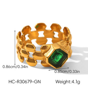 Anillo de Reloj de Moda de Acero Inoxidable Chapado en Oro Fino de 14k y 18k Que No Se Deslustra, con Circonitas, para Mujer - Product Image 6