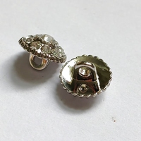 Prendas de abrigo de calidad para mujer Botones de vástago de diamantes de imitación de metal Botones redondos de plata de lujo hechos de aleación de zinc