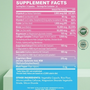 Capsules de <span class=keywords><strong>Collagène</strong></span> Marin Super Biotine Brain Vitale à Marque Privée Personnalisée, Conformes aux Normes GMP ISO HACCP, Prix Réduit, Disponibilité Rapide, OEM - Product Image 2