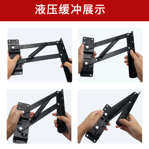 Pneumatic Coffee <b>Table</b> Lifter Black Telescopic Support Frame Adjustable Height Adjuster <b>Folding</b> Lift Storage Accessory - Product Image 4