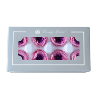 Têtes de roses Austin préservées, boîte de 8 pièces, têtes de fleurs de roses éternelles, matériel floral DIY pour boîte cadeau, cadre, décoration de mariage