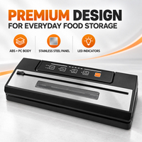 Machine de mise sous vide alimentaire automatique en ABS et acier inoxydable, pour aliments secs et humides, avec fonction pulsée, coupe-sac intégré et fenêtre transparente, pour la cuisine domestique