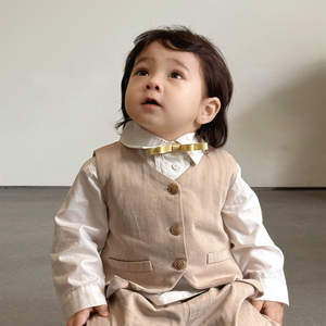 Tenue formelle Hamipuff style gentleman 100 % coton doux et respirant pour fêtes, mariages et séances photo – En stock - Product Image 2