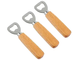 Op Maat Gemaakte Strandhouten Handvat Bierflesopener Luxe Ronde Houten Flesopener Barware Accessoires - Product Image 4