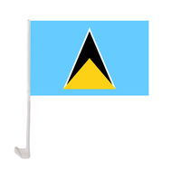Drapeaux de voiture nationaux des Caraïbes et de Somalie en gros avec motif étoile, mât en plastique, 30x45cm, en polyester pour voiture et fenêtre