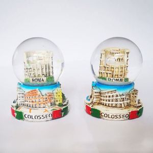Boule de cristal décorative transparente personnalisée en sélénite 3D gravée sept couleurs, cadeau de Noël en résine époxy, souvenirs, fabricants de boules de neige - Product Image 1