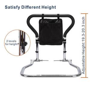 Cadre d'accoudoir pliable pour lit, hauteur réglable 36 cm, avec pochette de rangement, pour le soutien et la sécurité des personnes âgées - Product Image 4