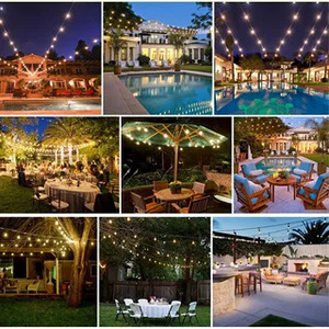 S14 IP65 Ngoài Trời Sân Vườn Đèn Chùm G40 LED Ánh Sáng Chuỗi Cho Cắm Trại Kỳ Nghỉ Tổ Chức Sự Kiện Trang Trí Năng Lượng Mặt Trời Powered Chuỗi - Product Image 4