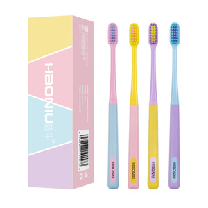 Haoniu Toothbrush Ice Cream Color <b>Soft</b> Bristle Manual Adult Travel Toothbrush 1 <b>Box</b> Of 8 - Product Image 5