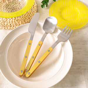 ชุดช้อนส้อมสแตนเลสจินฮุย 304 พร้อมด้ามจับหลากสีสำหรับผู้ใหญ่ สไตล์สดใส น่ารัก - Product Image 3