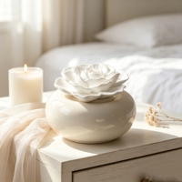 Diffuseur d'huiles essentielles en plâtre parfumé à la fleur, en porcelaine faite à la main, pour la maison, en bouteille céramique de 100 ml