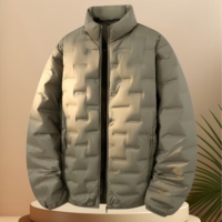 Doudoune Homme Légère à Fermeture Éclair, Coupe Ample, Col Montant, Design Sans Coutures pour Activités de Plein Air, Nouveau Style Hiver