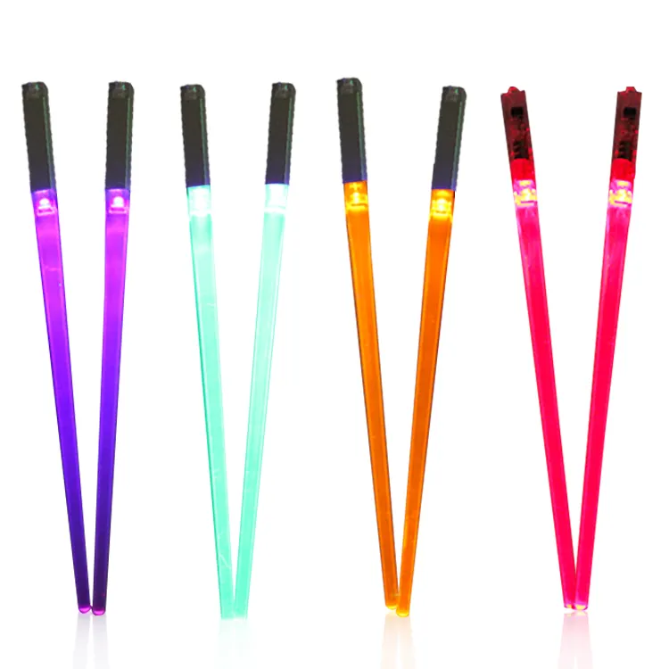 Presente de aniversário Personalizado Sushi Japonês Light up Led Chopstick para Festa de Casamento Pronto para Enviar Crianças Limpar ABS Household Steady on