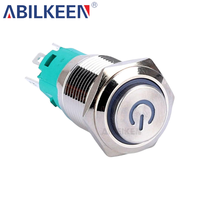 Interrupteur à bouton-poussoir en métal étanche 12V 24V 220V Momentané / à verrouillage pour tableau électrique et système de contrôle
