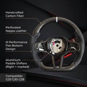 Volante in Fibra di Carbonio Personalizzato con Display LED Riscaldato per BMW G20 G30 G80 M3 M4 Performance in Alcantara - Product Image 2