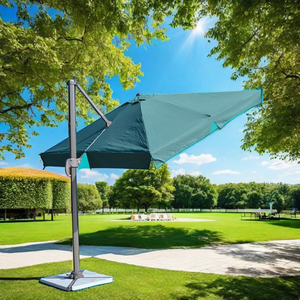 Parasol de jardin cantilever FEAMONT 3M*3M carré à double toit, imperméable et anti-UV, pour meubles d'extérieur et plage - Product Image 1