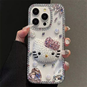 MOQ500 ¡Gran oferta! Nueva funda transparente 3D con diseño de gatito y diamantes <span class=keywords><strong>para</strong></span> <span class=keywords><strong>iPhone</strong></span> 16, 15, 14 Plus, 13, 12, 11 Pro Max, 17 Air, 17 Pro Max - Product Image 1