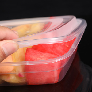 American Style <b>Square</b> Disposable Plastic Lunch Box 350ml With Lid For Fruit Salad Packaging Takeout Business Use - Product Image 1