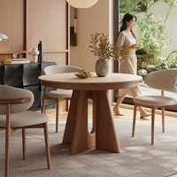 Table à manger ovale de style médiéval avec plateau en pierre, ensemble de chaises, design extensible et pliable en bois massif pour les petits appartements, usage domestique