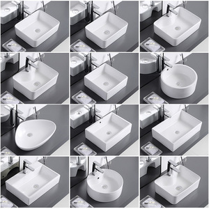 Vente en gros d'usine Hôtel Céramique Salle de bain Lavabo Évier Articles sanitaires Comptoir en céramique blanche Bassin d'art - Product Image 2